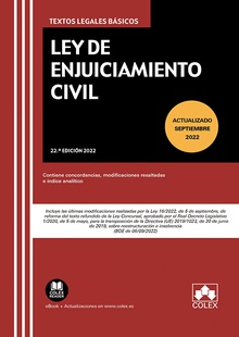 Ley de Enjuiciamiento Civil 2022. (Actualizado a septiembre 2022)
