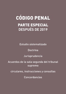 CÓDIGO PENAL. PARTE ESPECIAL. DESPUÉS DE 2019