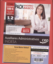 PACK AHORRO BÁSICO AUXILIARES ADMINISTRATIVOS INGLESA Temario I, II, III, Test, Simulacros examen