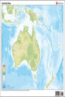 Paq/50 mapas australia físico mudos en color