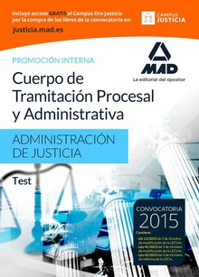 Cuerpo tramitación procesal y administrativa.prom.interna ADMINISTRACIÓN DE JUSTICIA.TEST.2015