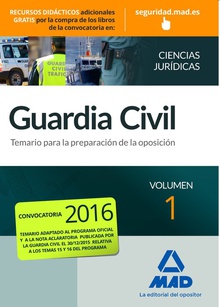 Guardia civil.2016.vol 1 temario para la preparación de oposiciones