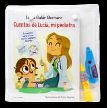 Maletín de cuentos de Lucía, mi pediatra Con un termómetro y una jeringa de juguete