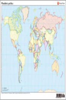 Paq/50 mapas planisferio político mudos en color
