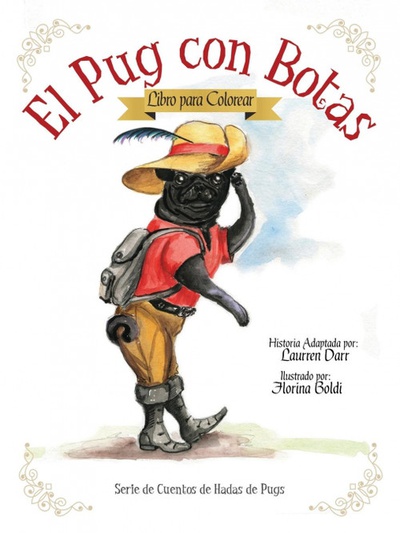 El Pug Con Botas - Libro Para Colorear